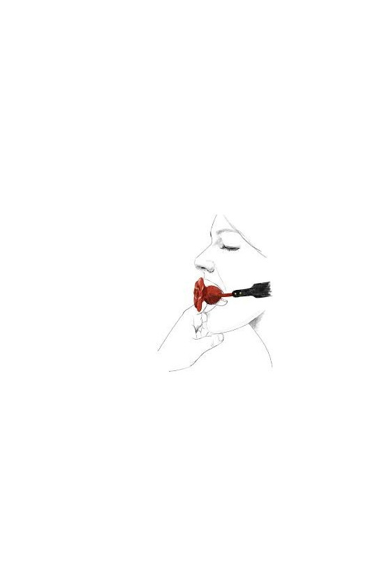 Knebel BDSM z czerwoną różą Zalo Rose Ball Gaf
