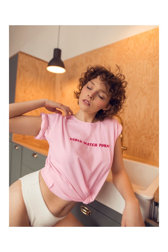 T-shirt oversize z haftem GWP Girls Watch Porn /sold out