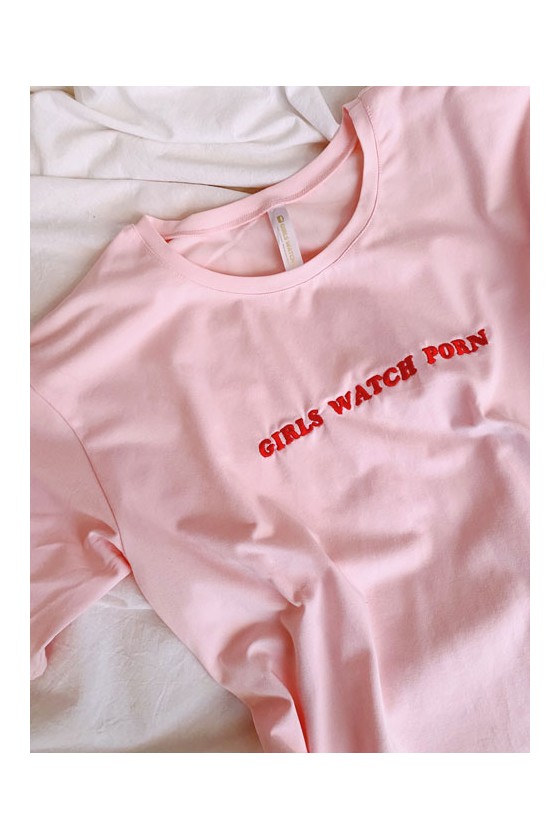 T-shirt oversize z haftem GWP Girls Watch Porn /sold out