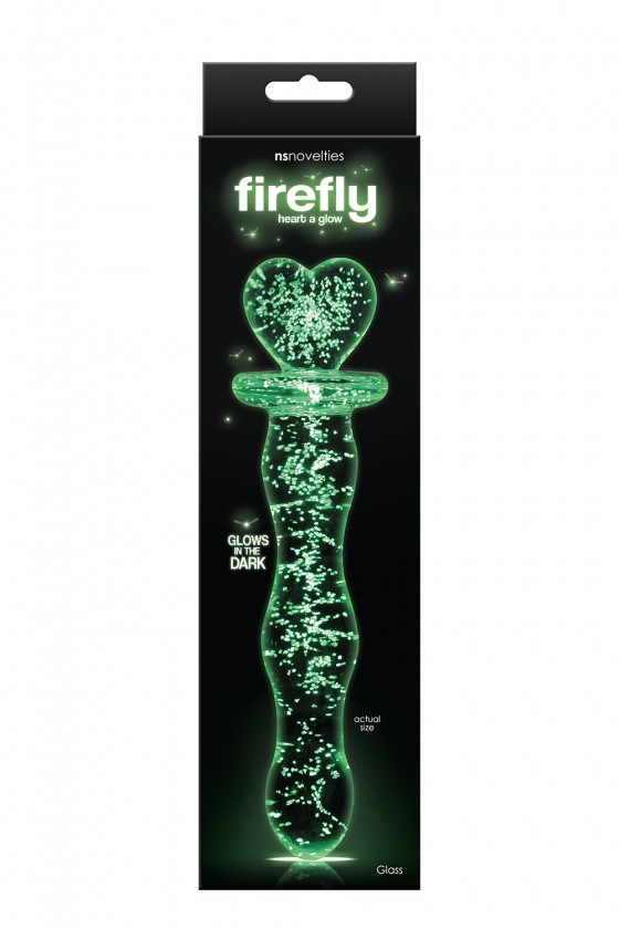 Szklane dildo z sercem Ns Novelties Firefly Glass Heart a Glow